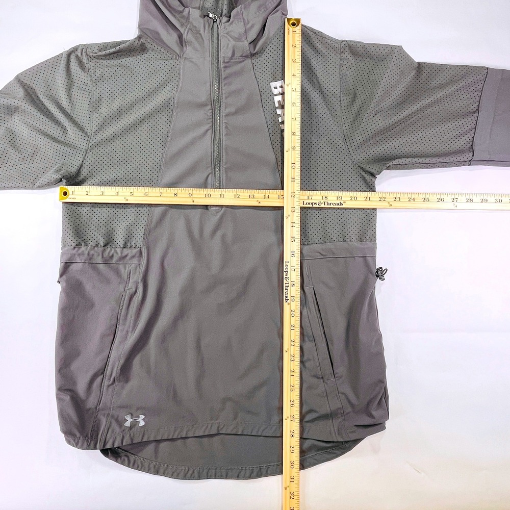 Under Armour UA BEARS Pullover Mens M Gray Lightweight Hoodie 1/2‎ Zip Jacket - Picture 11 of 12
